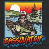Bassquatch! Funny Bass Fishing Sasquatch Retro 80s Fisherman Golf Towel