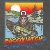 Bassquatch! Funny Bass Fishing Sasquatch Retro 80s Fisherman Cotton Canvas Backpack