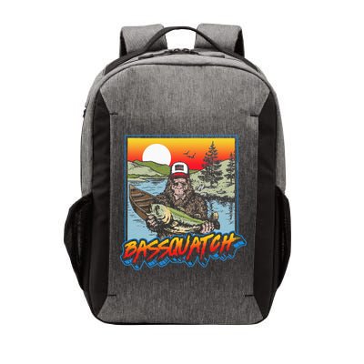 Bassquatch! Funny Bass Fishing Sasquatch Retro 80s Fisherman Vector Backpack
