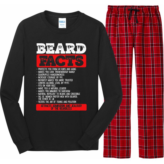 Beard Facts Beard Lover Long Sleeve Pajama Set