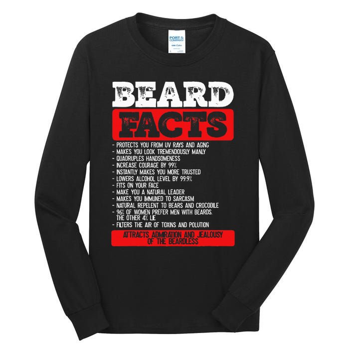 Beard Facts Beard Lover Tall Long Sleeve T-Shirt