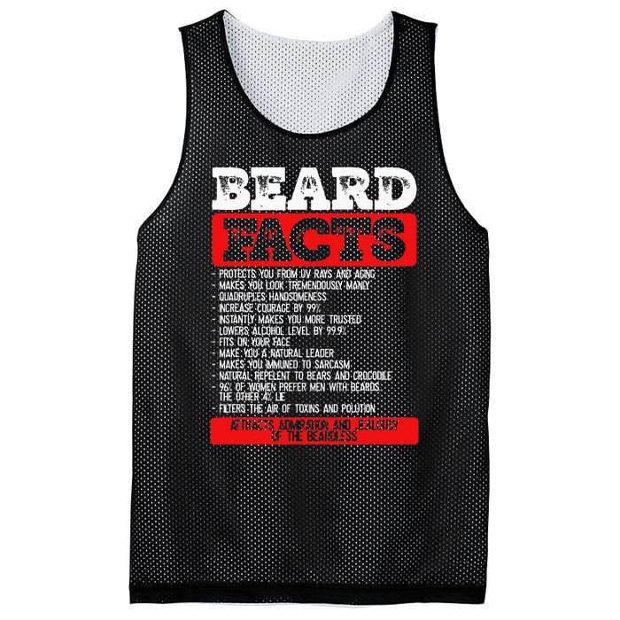 Beard Facts Beard Lover Mesh Reversible Basketball Jersey Tank