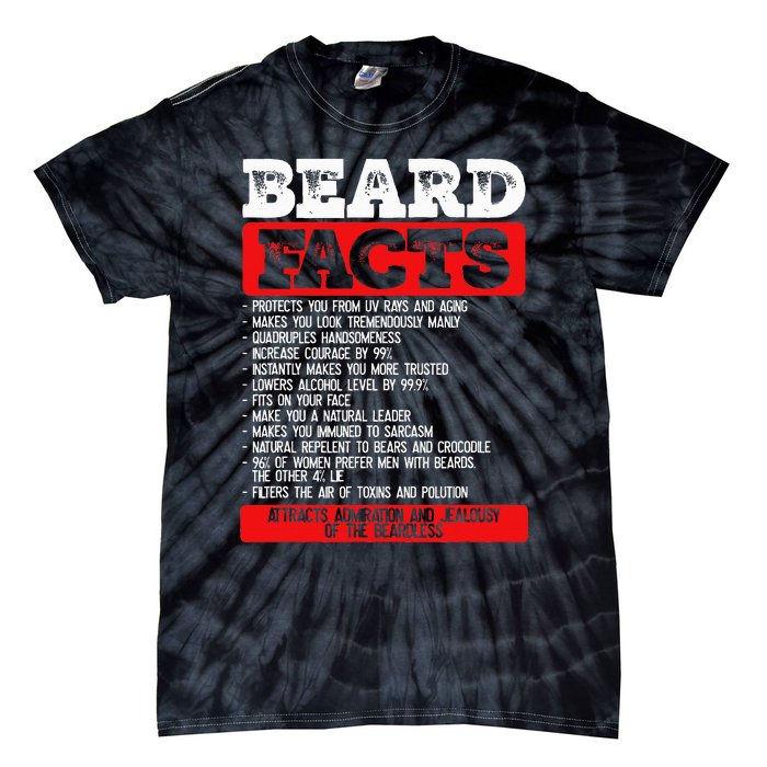 Beard Facts Beard Lover Tie-Dye T-Shirt