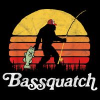 Bassquatch! Funny Bigfoot Fishing Outdoor Retro Funny Fishing Bigfoot Merch Doggie Tank