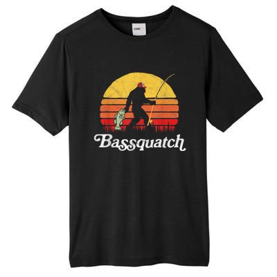 Bassquatch! Funny Bigfoot Fishing Outdoor Retro Funny Fishing Bigfoot Merch Tall Fusion ChromaSoft Performance T-Shirt