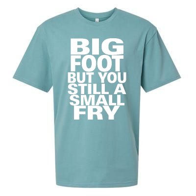 Big Foot But You Still A Small Fry Sueded Cloud Jersey T-Shirt