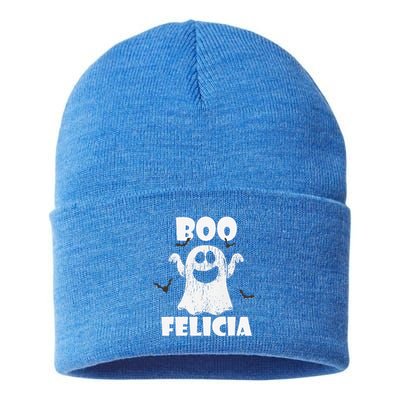 Bye Felicia BOO FELICIA Funny Halloween Ghost Sustainable Knit Beanie