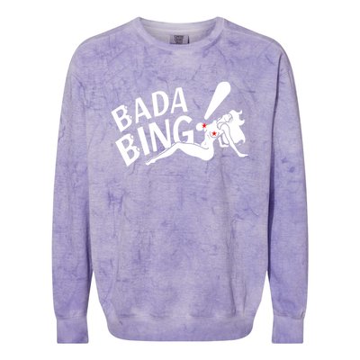 Bada Funny Bings Men's For Men Women Colorblast Crewneck Sweatshirt