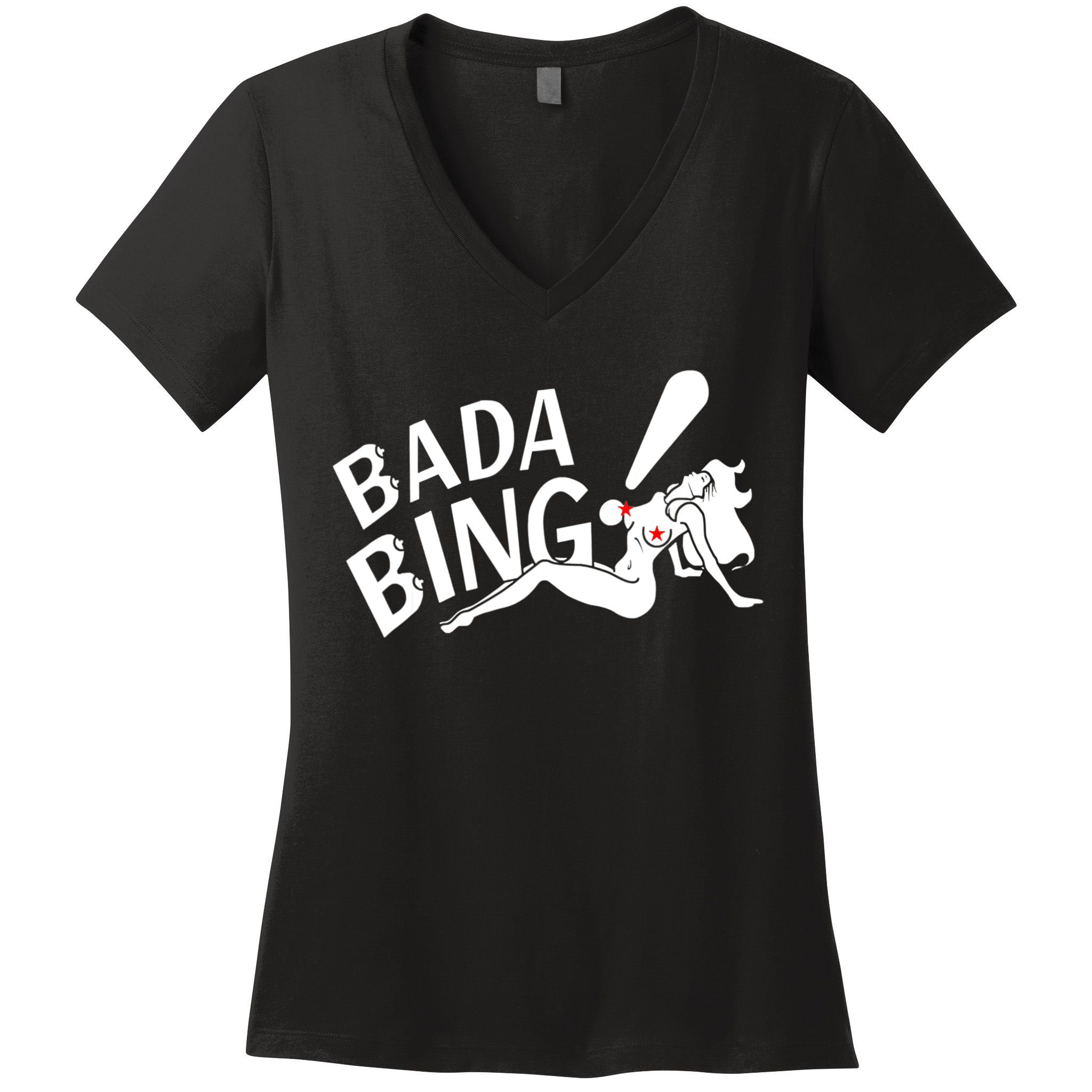Bada Funny Bings Men's For Men Women Women's V-Neck T-Shirt