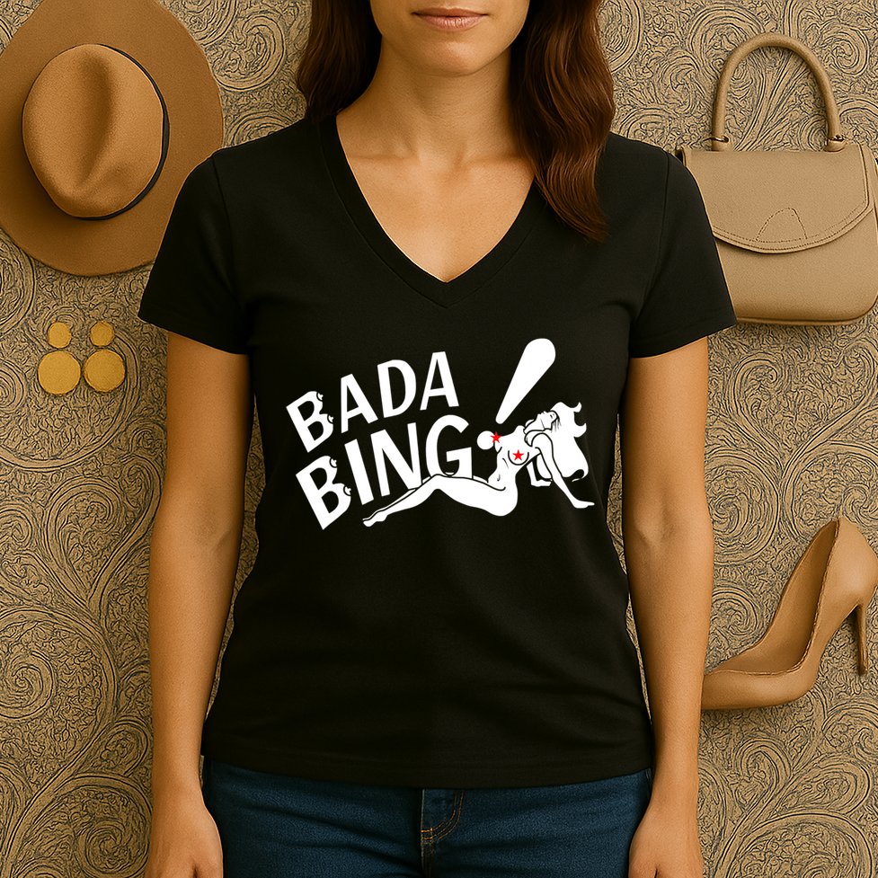 Bada Funny Bings Men's For Men Women Women's V-Neck T-Shirt