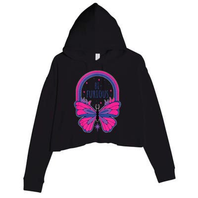 Bi Furious Bi Bisexual Pride Crop Fleece Hoodie