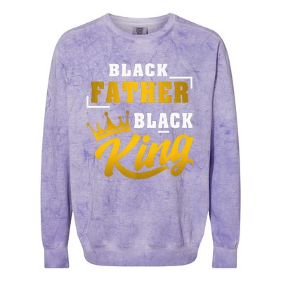 Black Father Black King African American Dad Fathers Day Premium Colorblast Crewneck Sweatshirt