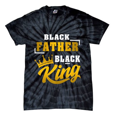 Black Father Black King African American Dad Fathers Day Premium Tie-Dye T-Shirt