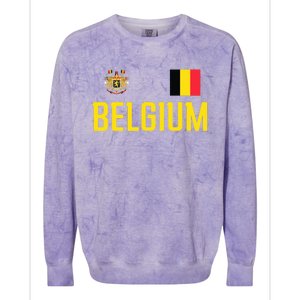 Belgium Flag Belgie Football Soccer Fan Colorblast Crewneck Sweatshirt