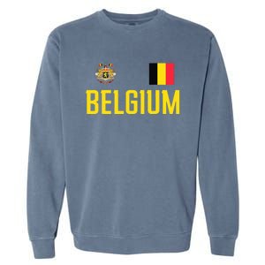 Belgium Flag Belgie Football Soccer Fan Garment-Dyed Sweatshirt