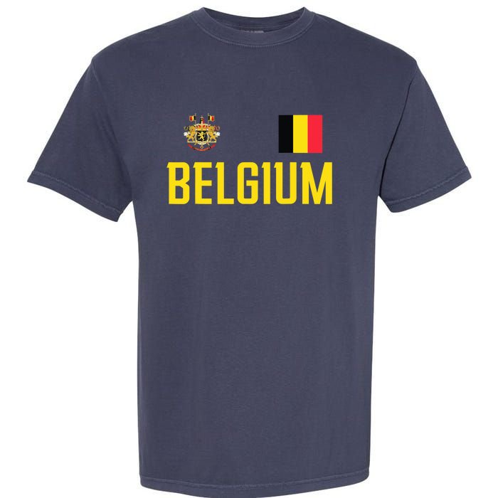 Belgium Flag Belgie Football Soccer Fan Garment-Dyed Heavyweight T-Shirt