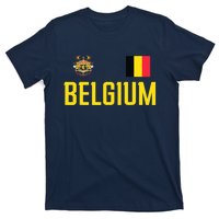 Belgium Flag Belgie Football Soccer Fan T-Shirt