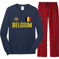 Belgium Flag Belgie Football Soccer Fan Long Sleeve Pajama Set