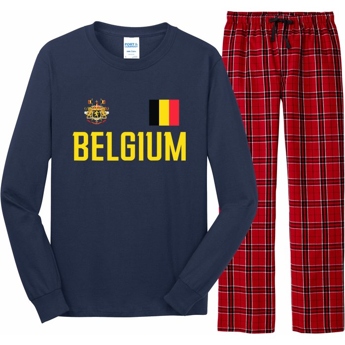 Belgium Flag Belgie Football Soccer Fan Long Sleeve Pajama Set