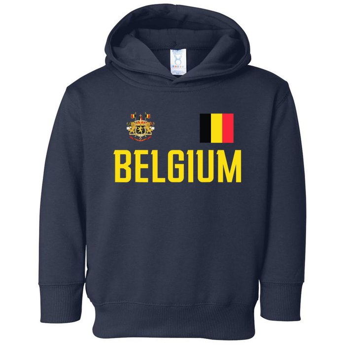 Belgium Flag Belgie Football Soccer Fan Toddler Hoodie