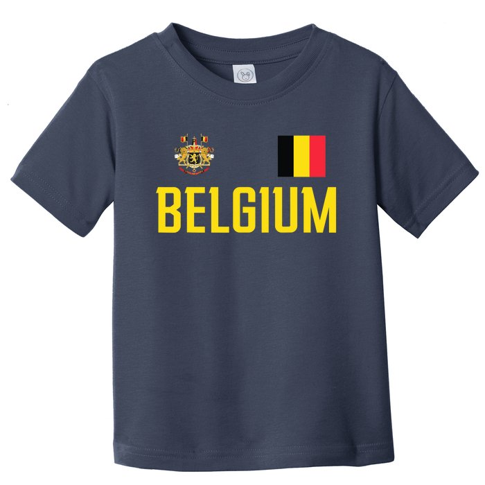 Belgium Flag Belgie Football Soccer Fan Toddler T-Shirt