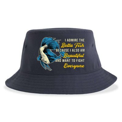Betta Fish Because Fish Lover Aquarium Vintage Betta Fish Sustainable Bucket Hat