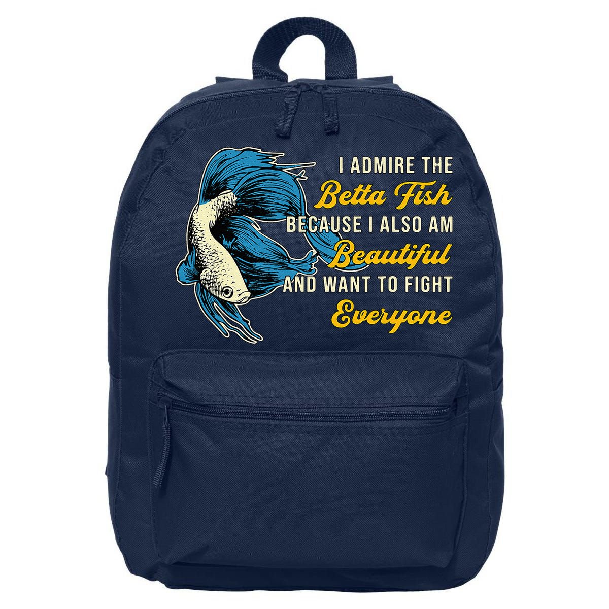 Betta Fish Because Fish Lover Aquarium Vintage Betta Fish 16 in Basic Backpack