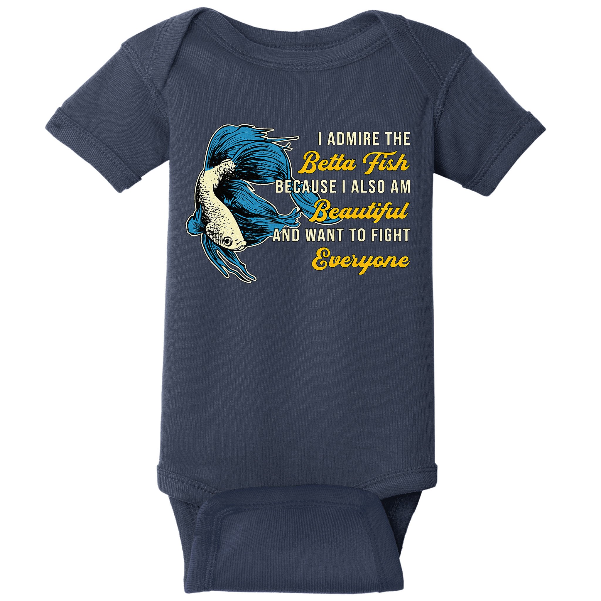 Betta Fish Because Fish Lover Aquarium Vintage Betta Fish Baby Bodysuit
