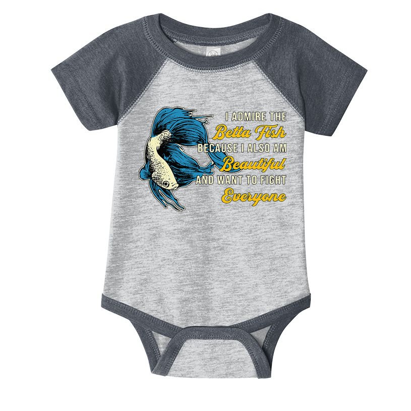 Betta Fish Because Fish Lover Aquarium Vintage Betta Fish Infant Baby Jersey Bodysuit