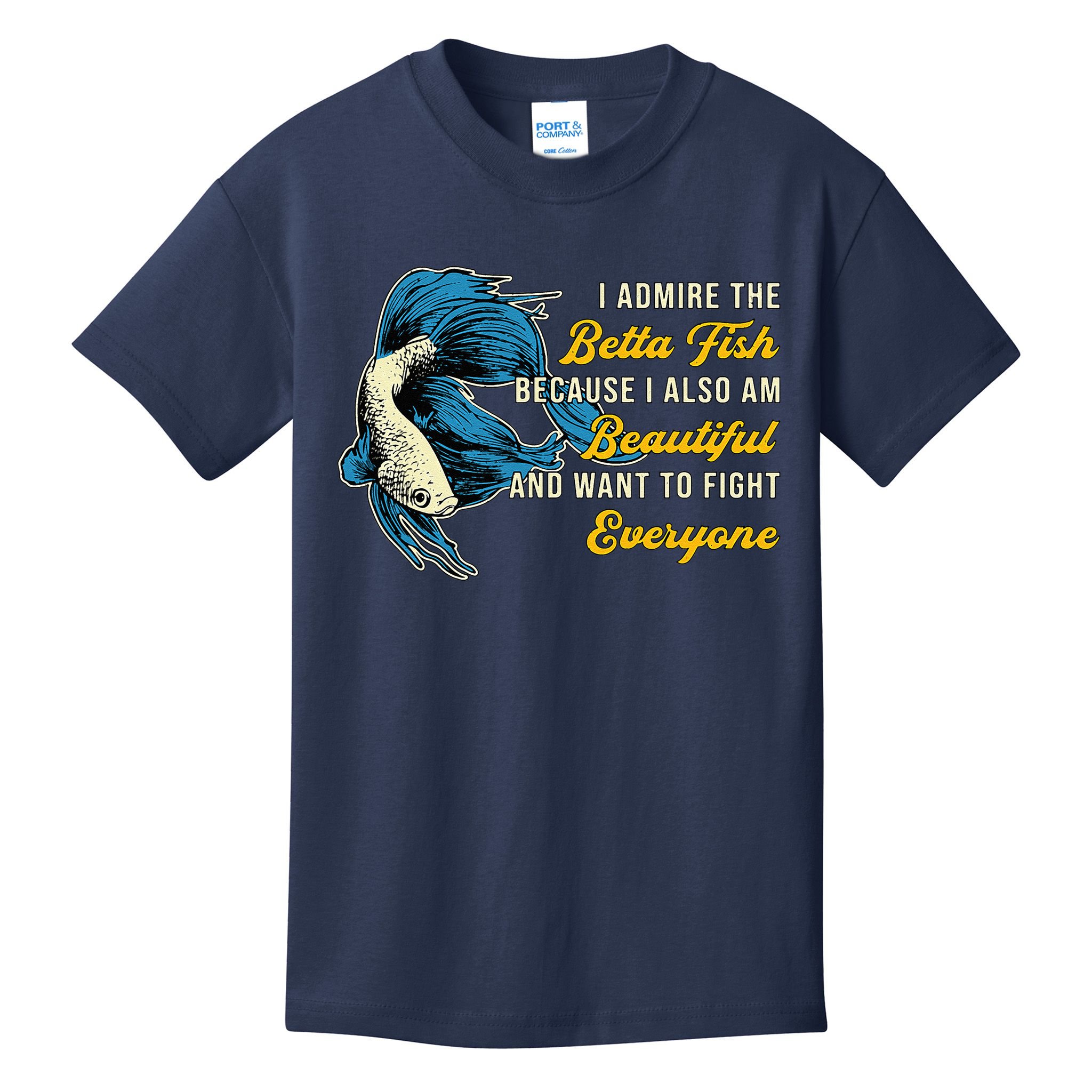 Betta Fish Because Fish Lover Aquarium Vintage Betta Fish Kids T-Shirt