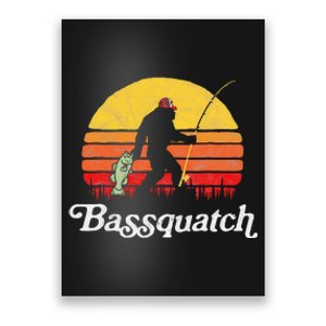 Bassquatch Funny Bigfoot Fishing Outdoor Bass Fishing Poster