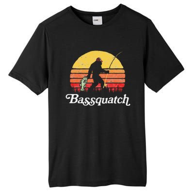 Bassquatch! Funny Bigfoot Fishing Outdoor Retro Tall Fusion ChromaSoft Performance T-Shirt