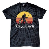 Bassquatch! Funny Bigfoot Fishing Outdoor Retro Tie-Dye T-Shirt