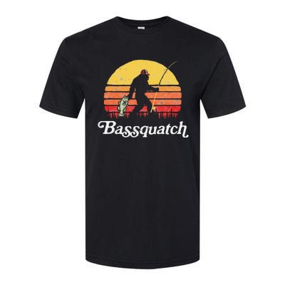 Bassquatch! Funny Bigfoot Fishing Outdoor Retro Softstyle CVC T-Shirt