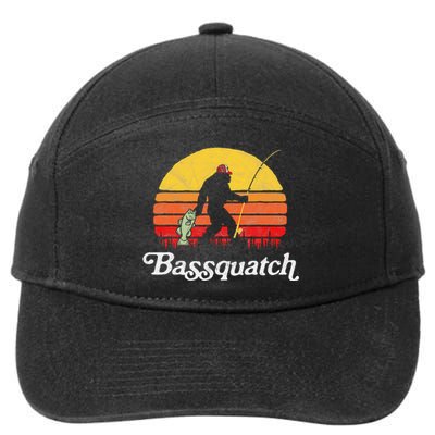 Bassquatch! Funny Bigfoot Fishing Outdoor Retro 7-Panel Snapback Hat