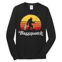 Bassquatch! Funny Bigfoot Fishing Outdoor Retro Tall Long Sleeve T-Shirt