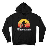 Bassquatch! Funny Bigfoot Fishing Outdoor Retro Tall Hoodie