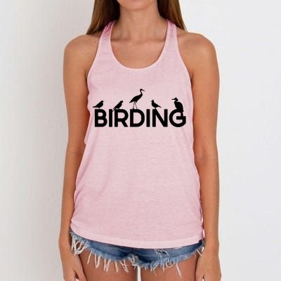 Birding For Bird Lover Gift Women's Knotted Racerback Tank