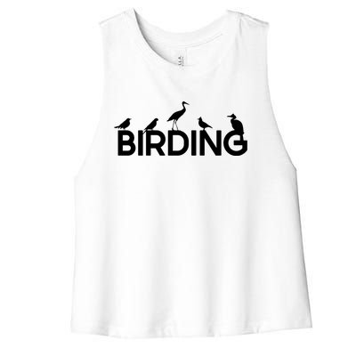 Birding For Bird Lover Gift Women's Racerback Cropped Tank