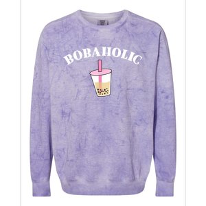 Bobaholic Funny Bubble Tea Colorblast Crewneck Sweatshirt