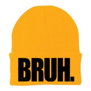 Bruh Funny Bro Saying Surfer Skaters Greeting Knit Cap Winter Beanie