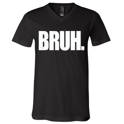 Bruh Funny Bro Saying Surfer Skaters Greeting V-Neck T-Shirt