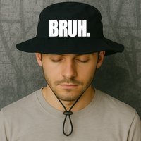 Bruh Funny Bro Saying Surfer Skaters Greeting Bucket Hat