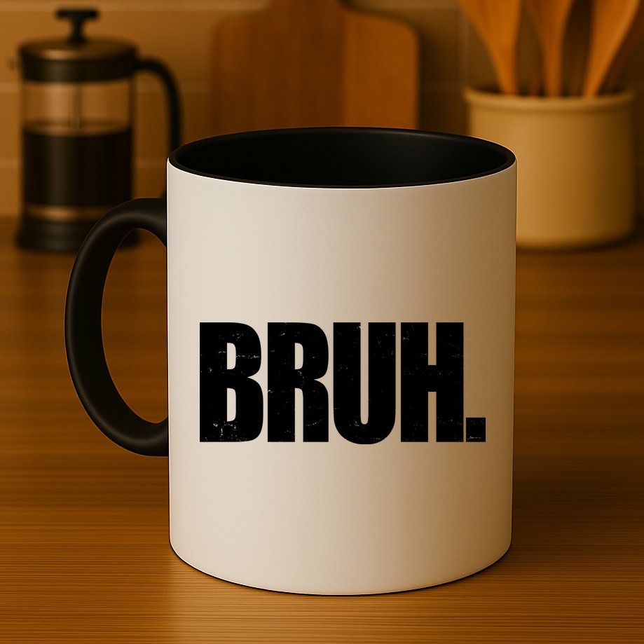 Bruh Funny Bro Saying Surfer Skaters Greeting Mug
