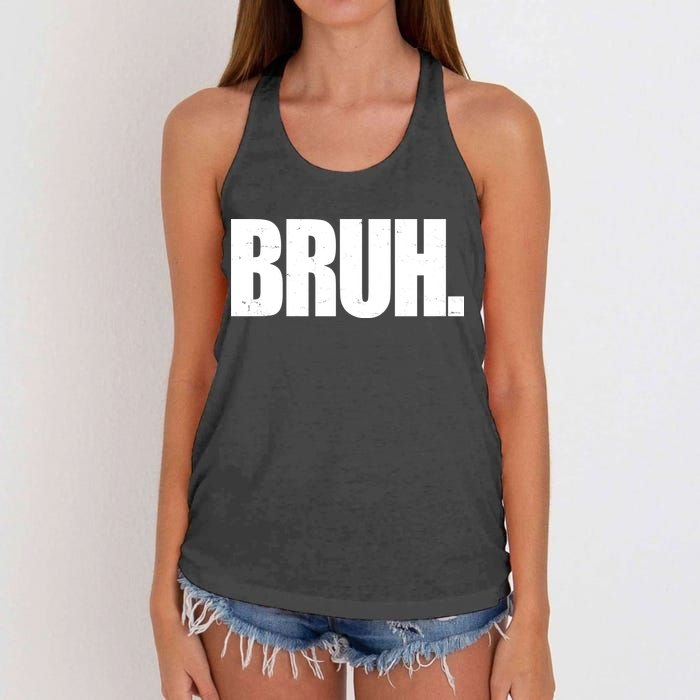 Bruh Funny Bro Saying Surfer Skaters Greeting Women's Knotted Racerback Tank