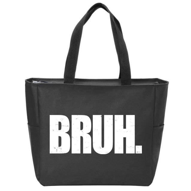 Bruh Funny Bro Saying Surfer Skaters Greeting Zip Tote Bag
