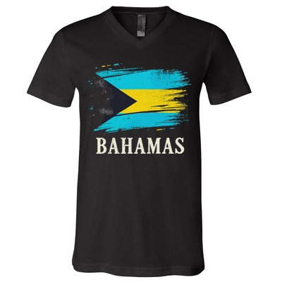 Bahamas Flag Bahamas Vacation V-Neck T-Shirt