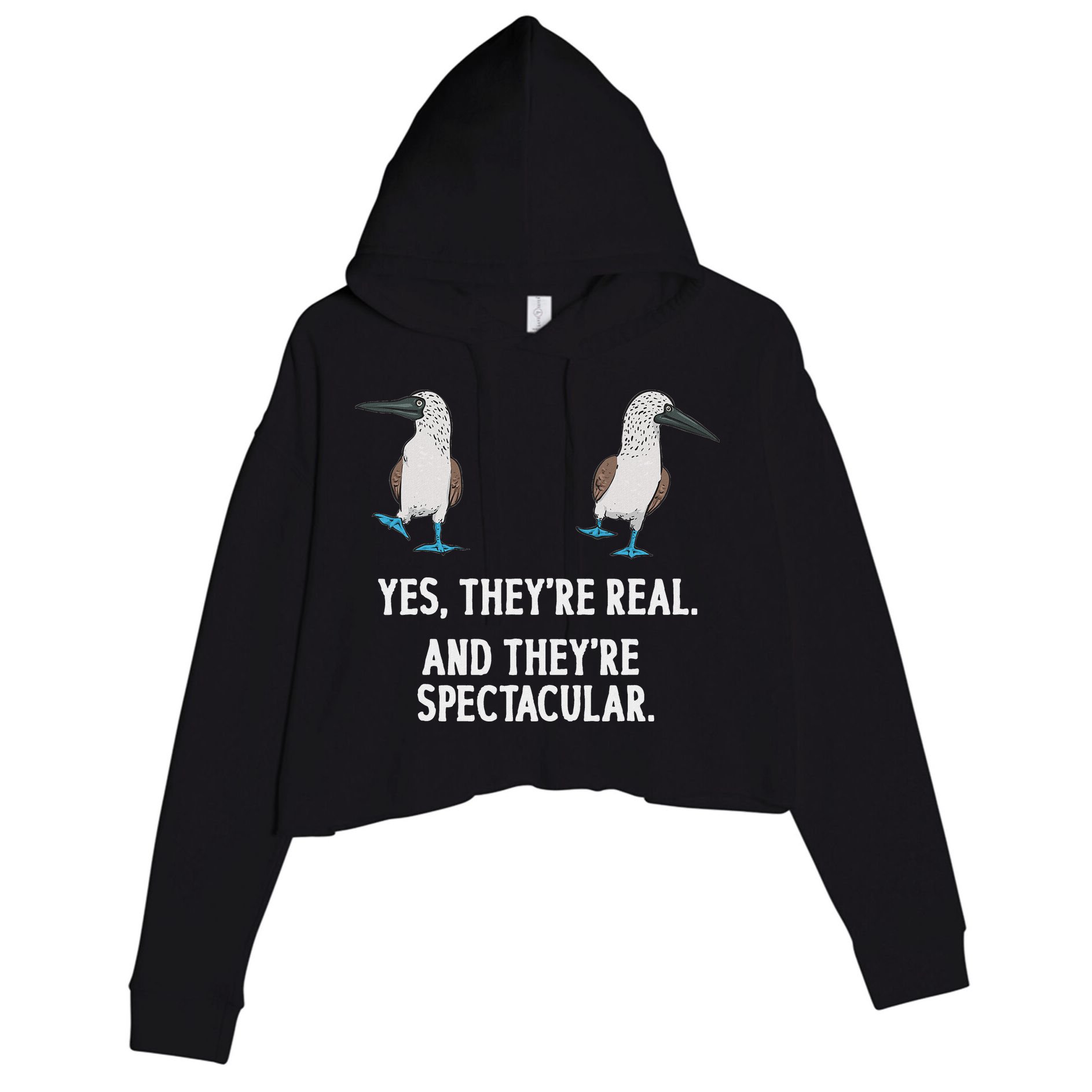 Blue Footed Booby Seabird Boobies Crop Fleece Hoodie