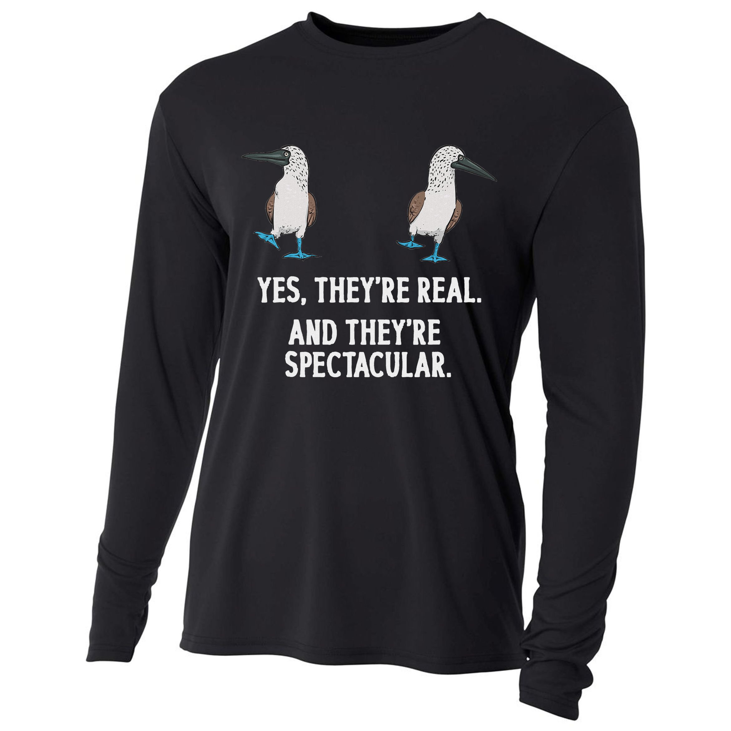 Blue Footed Booby Seabird Boobies Cooling Performance Long Sleeve Crew