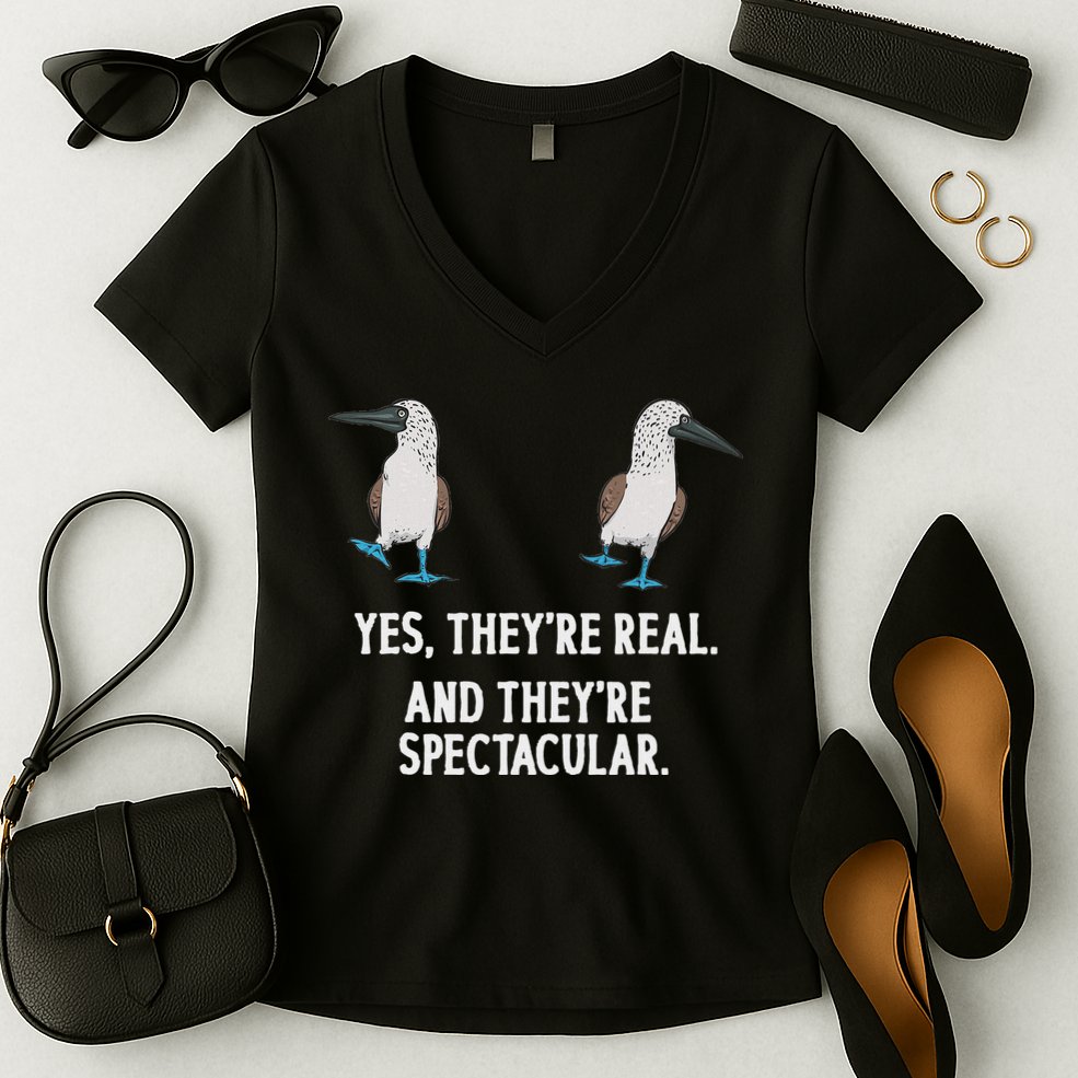 Blue Footed Booby Seabird Boobies Women's V-Neck T-Shirt